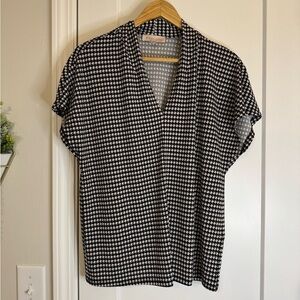 Philosophy Black & White Cap Sleeve Houndstooth Top